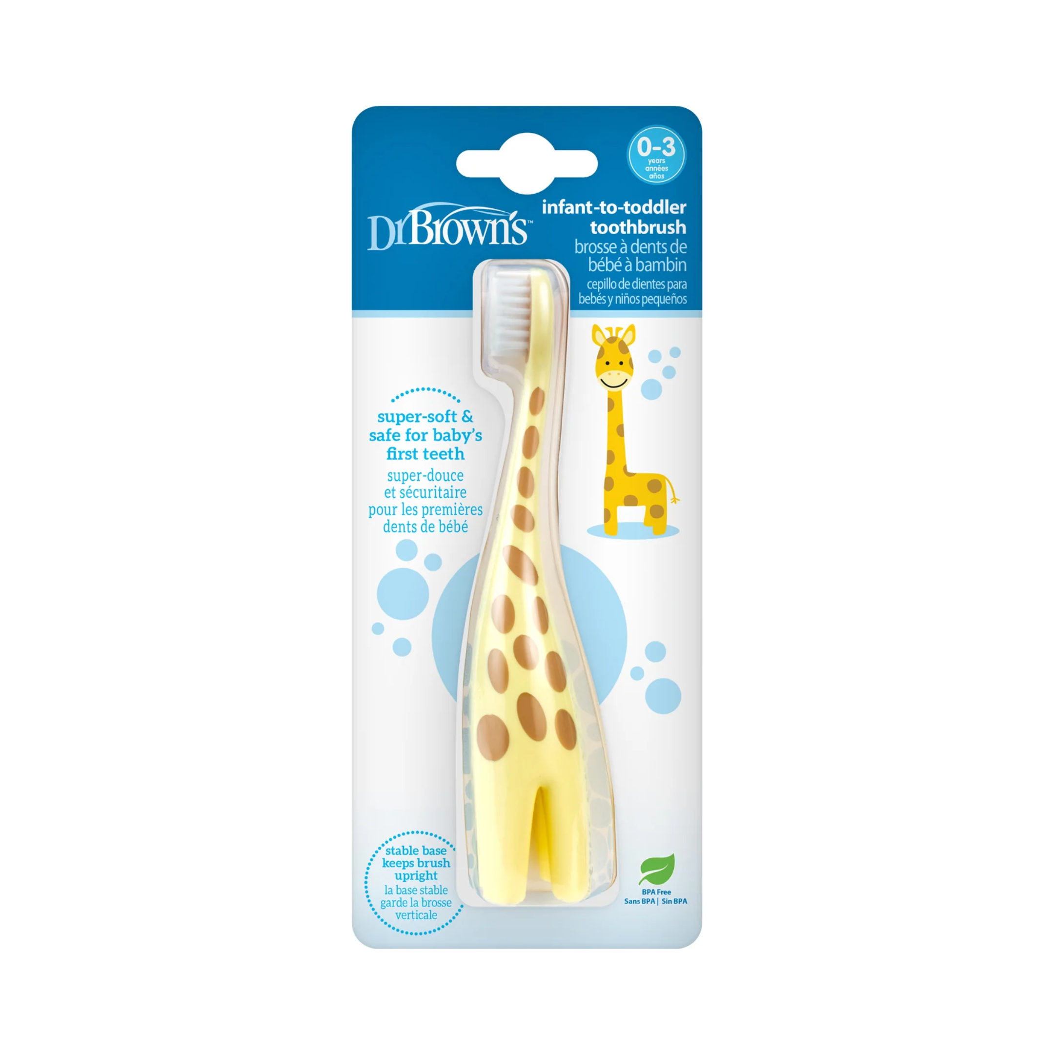 Dr. Brown’s Baby Toothbrush 12m+ – Giraffe - Baby Essentials