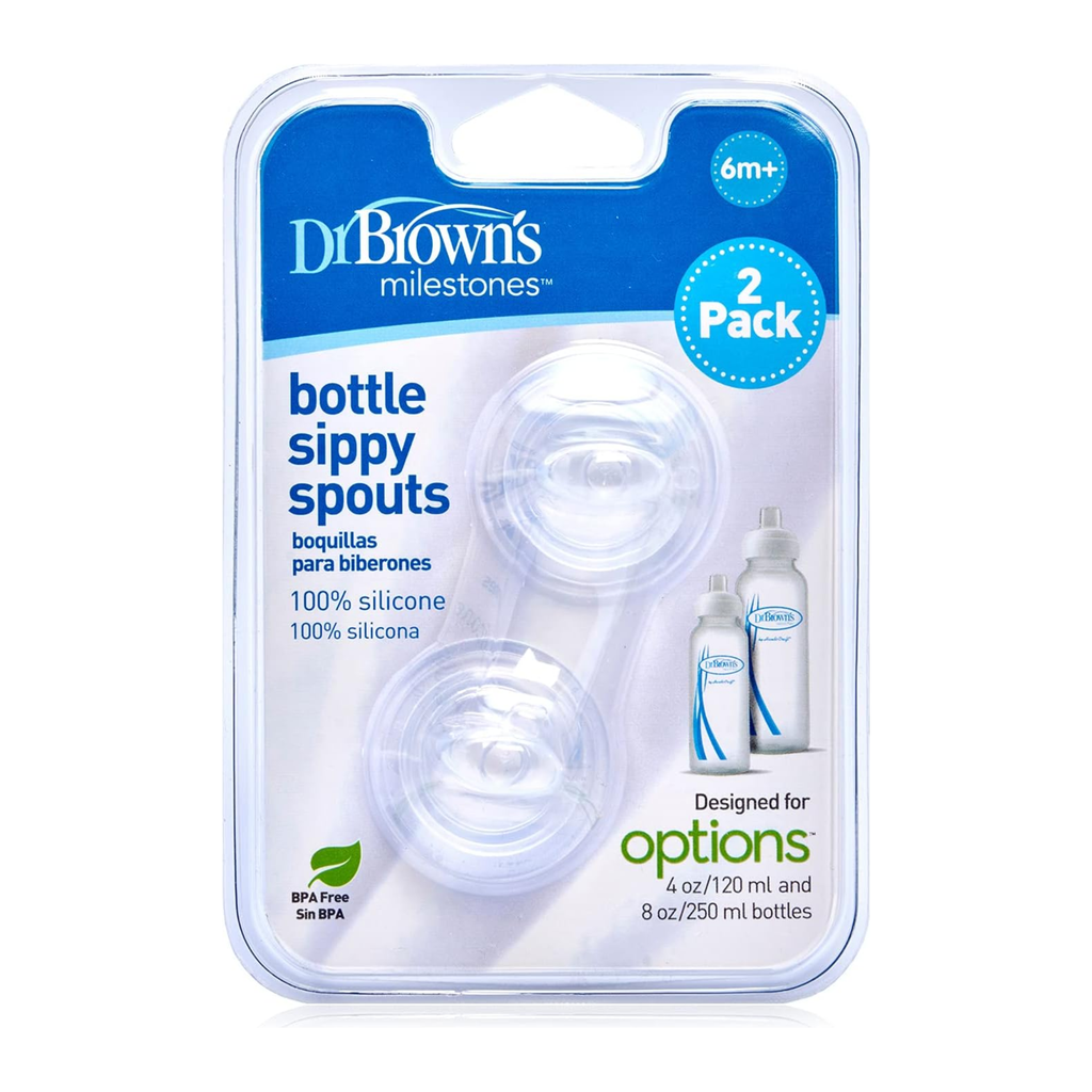Dr. Brown’s Options+ Narrow-Neck Bottle Sippy Spouts – 2-Pack – 6m+ - Baby Essentials
