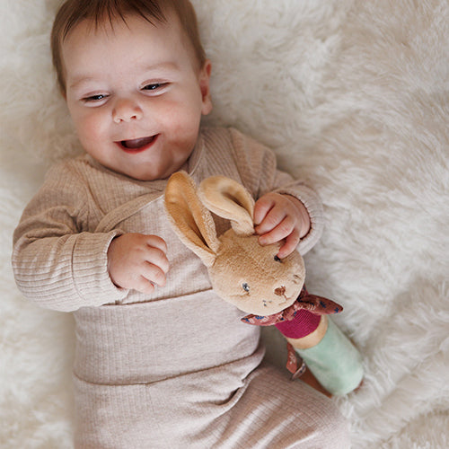 Babyono Rabbit Karo Squeaker Toy with Teether 6m+