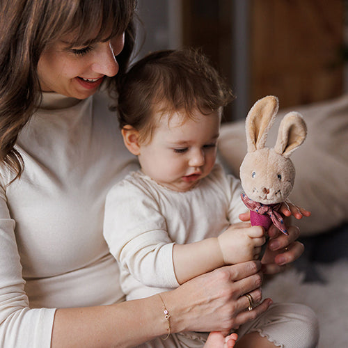 Babyono Rabbit Karo Squeaker Toy with Teether 6m+