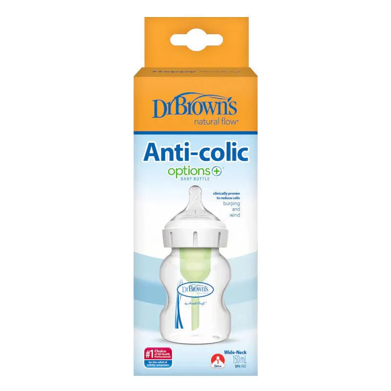 Dr. Brown’s Natural Flow Options+ Wide-Neck Baby Bottle – 150 ml – 0m+