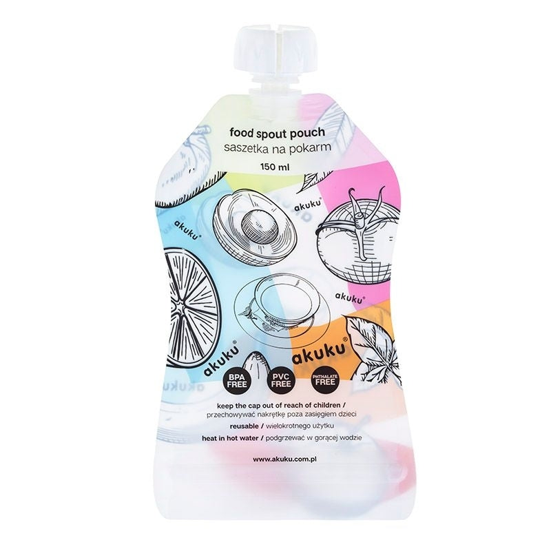 Akuku Reusable Food Pouches 150 ml 5 pcs