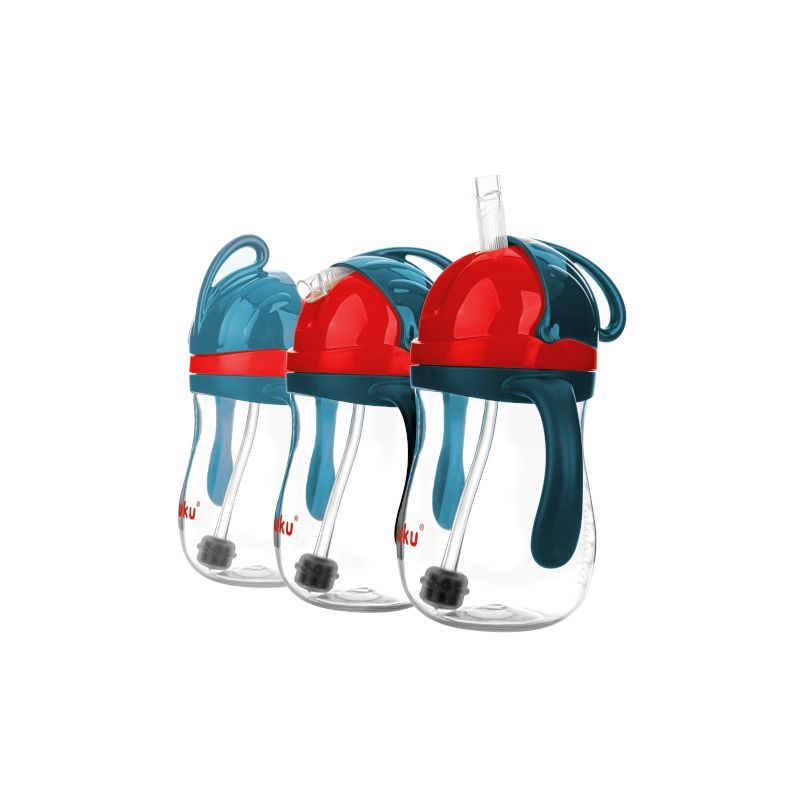 Akuku Straw Cup with Weighted Straw – Blue-Red