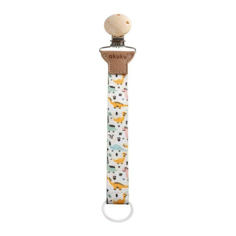 Akuku Soother Clip Ribbon - Dinosaurs