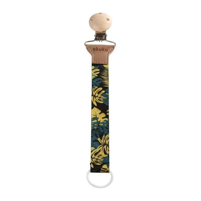 Akuku Soother Clip Ribbon - Leaves
