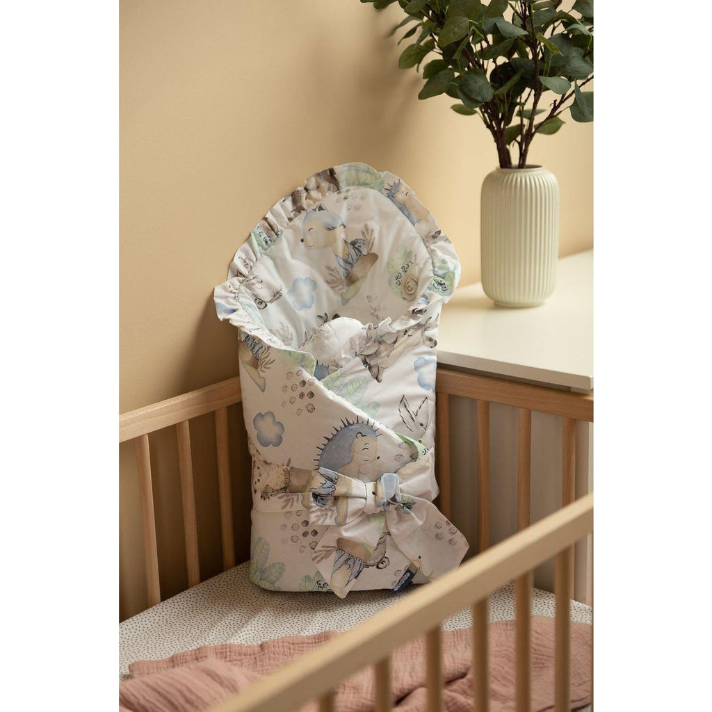 Sensillo Newborn Swaddle Wrap - Blue Animals