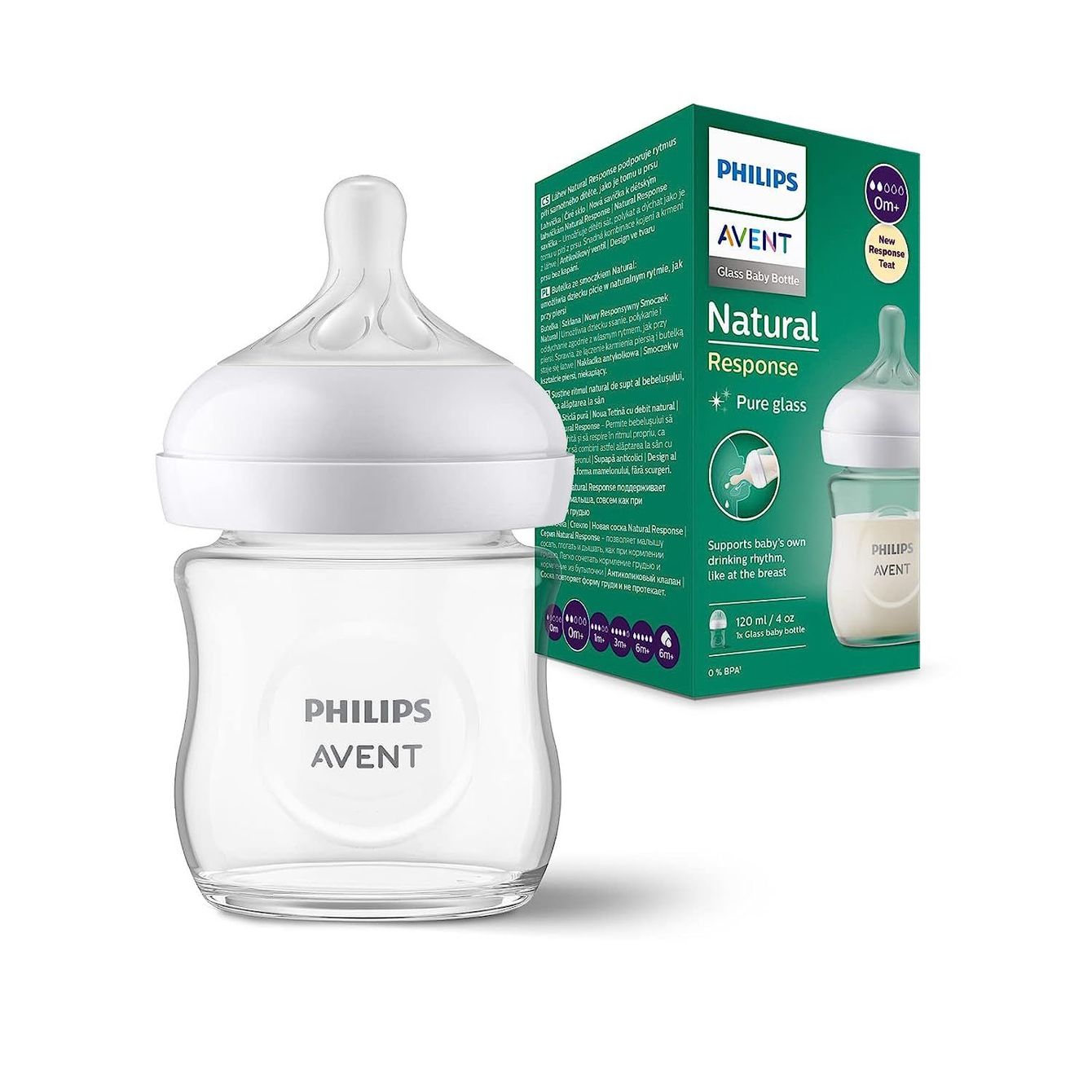 Philips Avent Natural Responsive Glass Bottle 125 ml 0m+
