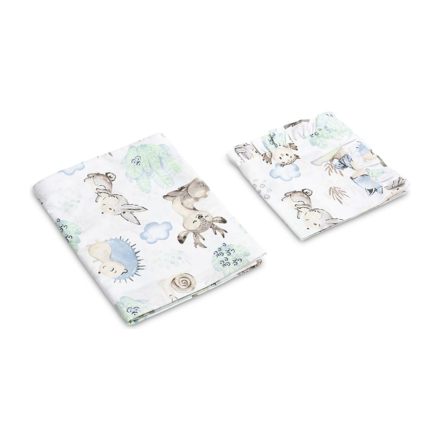 Sensillo Toddler Duvet Cover and Pillowcase Set 140x70 cm - Blue Animals