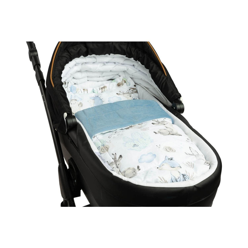 Sensillo Velvet Pram Duvet & Pillow Set - Blue Animals