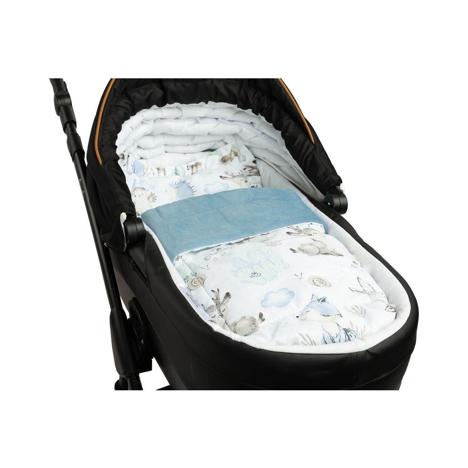 Sensillo Velvet Pram Duvet & Pillow Set - Blue Animals