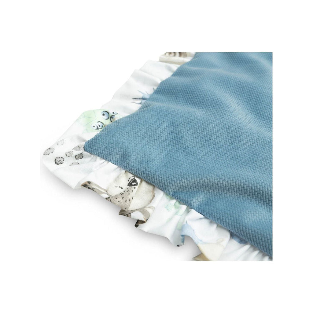 Sensillo Velvet Pram Duvet & Pillow Set - Blue Animals