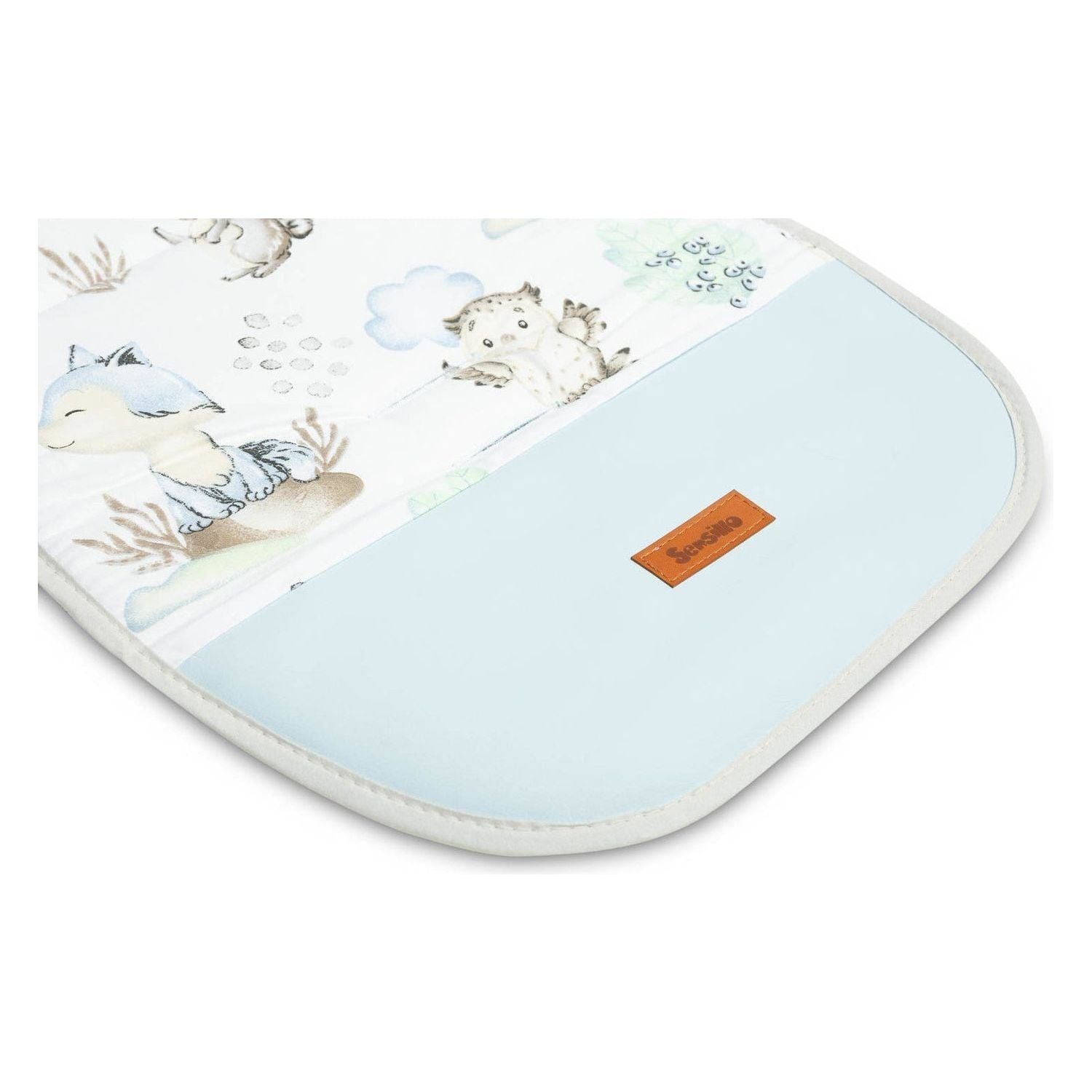 Sensillo Velvet Stroller Liner - Blue Animals