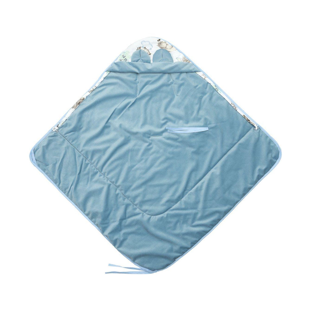 Sensillo Velvet Car Seat Swaddle XL - Blue Animals - Baby Essentials
