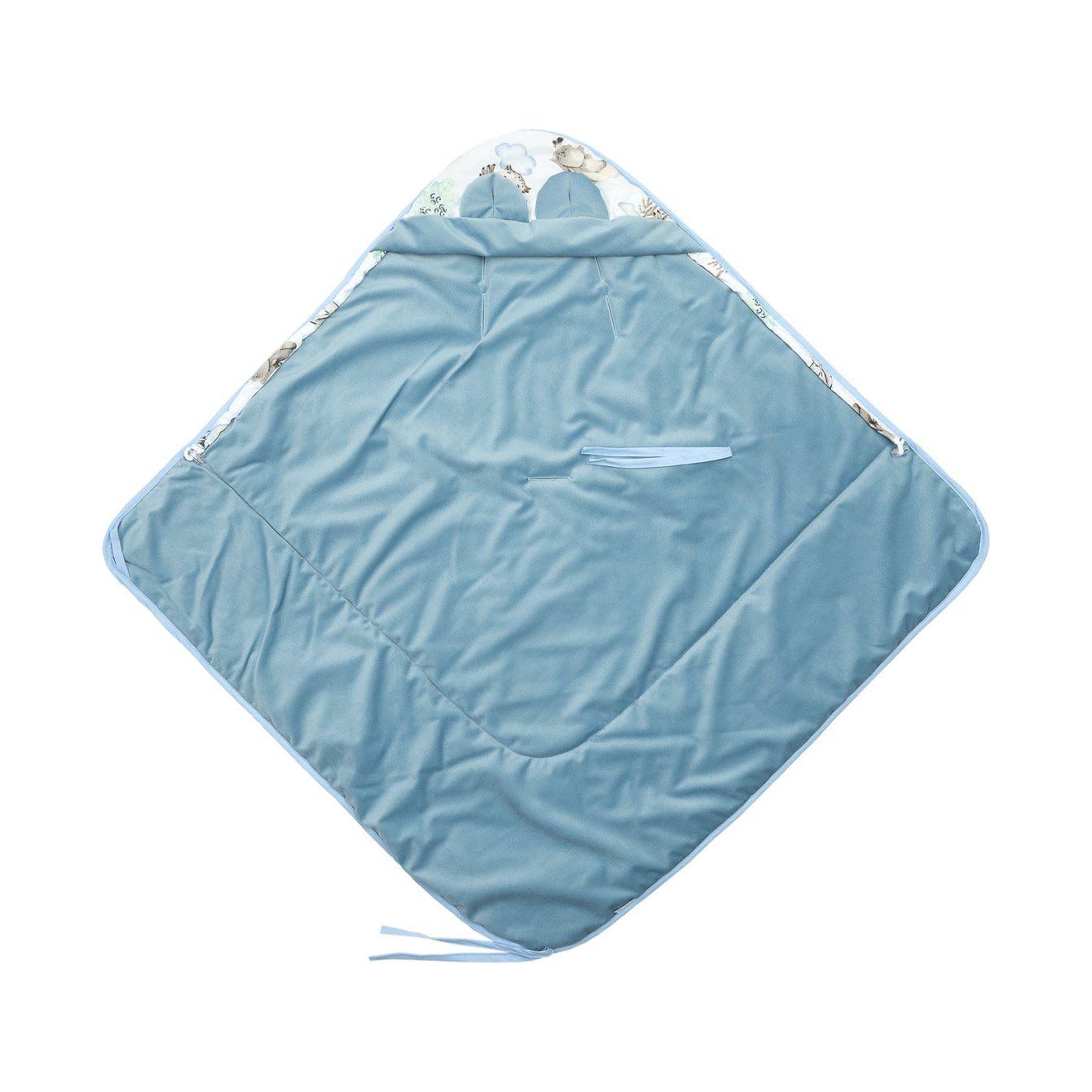 Sensillo Velvet Car Seat Swaddle XL - Blue Animals - Baby Essentials