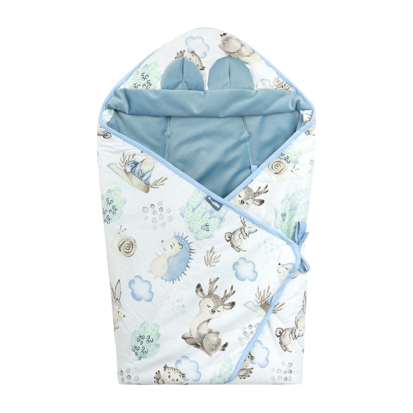 Sensillo Velvet Car Seat Swaddle XL - Blue Animals - Baby Essentials