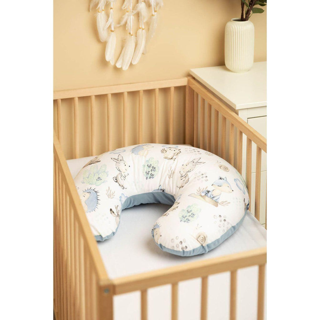 Sensillo Velvet Nursing Pillow - Blue Animals