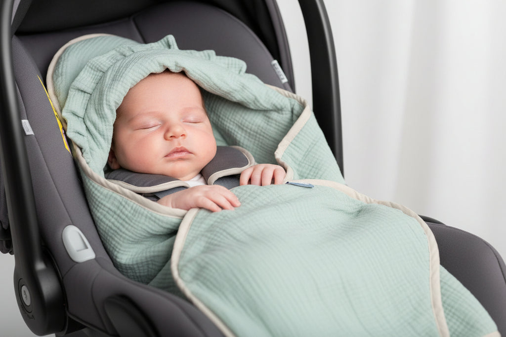 Sensillo Muslin Car Seat Swaddle - Mint