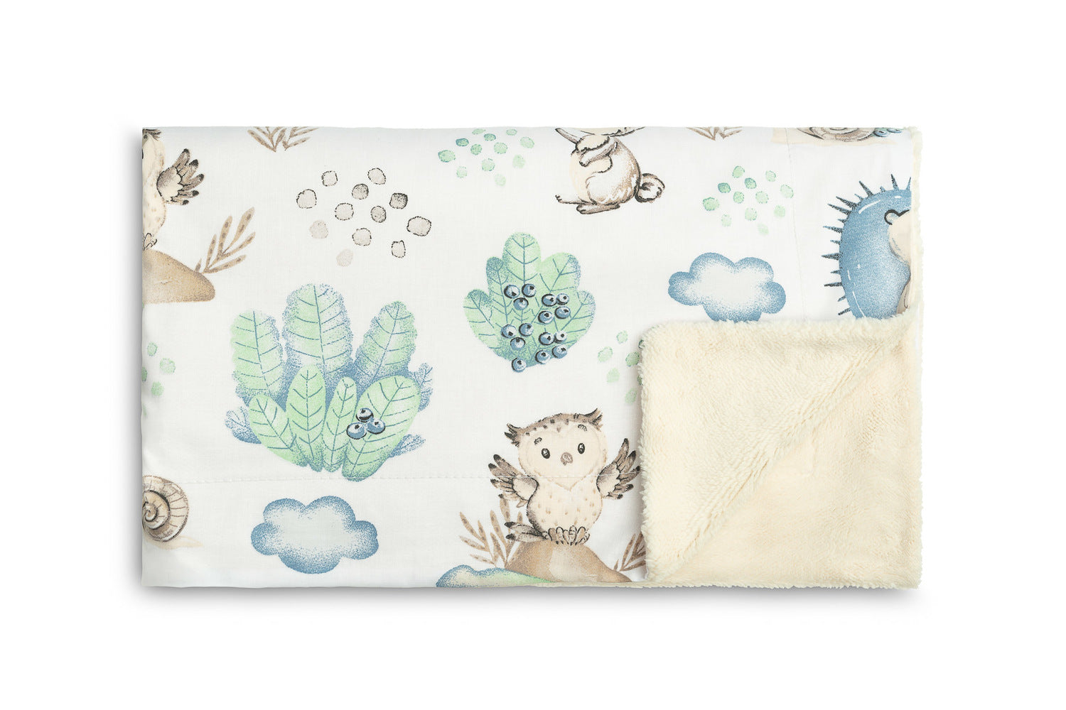 Sensillo Baby Teddy Borg Fleece Blanket -  Blue Animals
