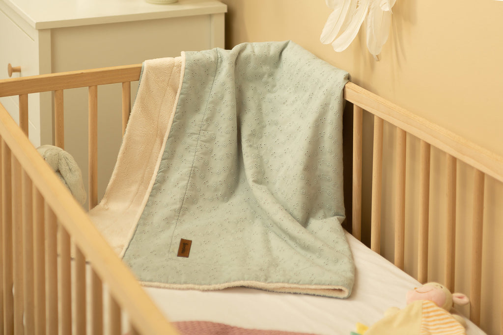 Sensillo Baby Embroidered Blanket -  Mint