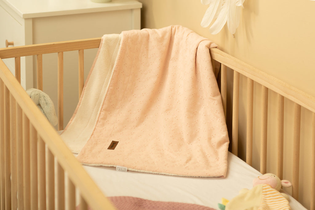 Sensillo Baby Embroidered Blanket -  Peach