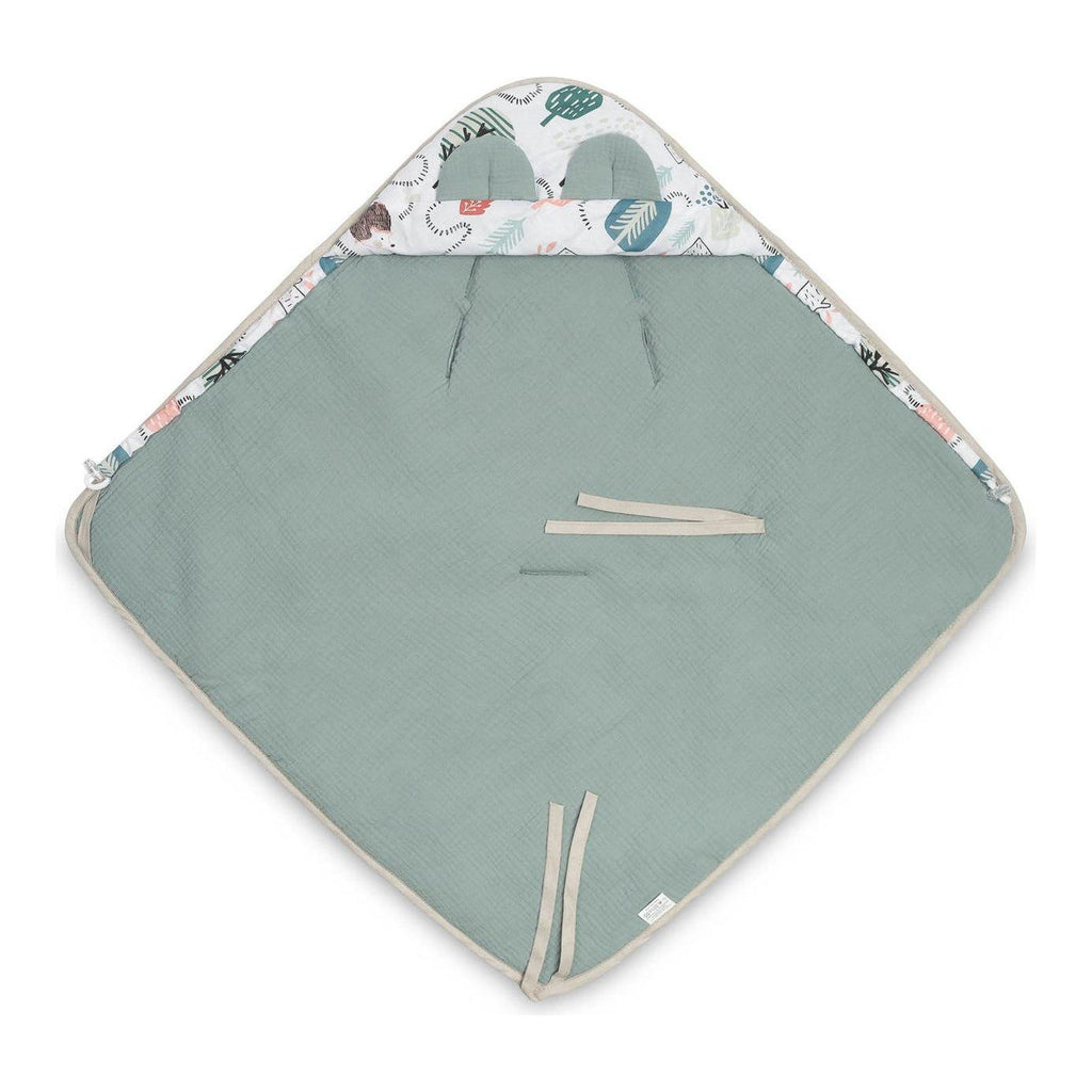 Sensillo Muslin Car Seat Swaddle - Green Hedgehogs