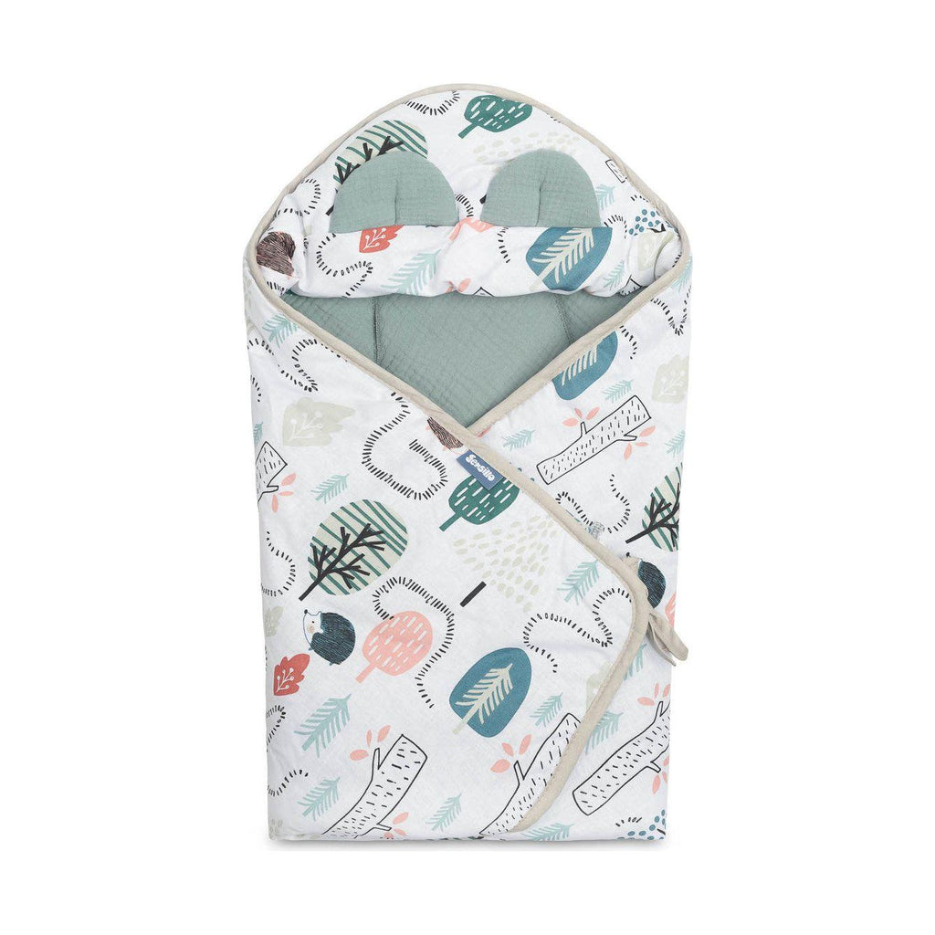 Sensillo Muslin Car Seat Swaddle - Green Hedgehogs