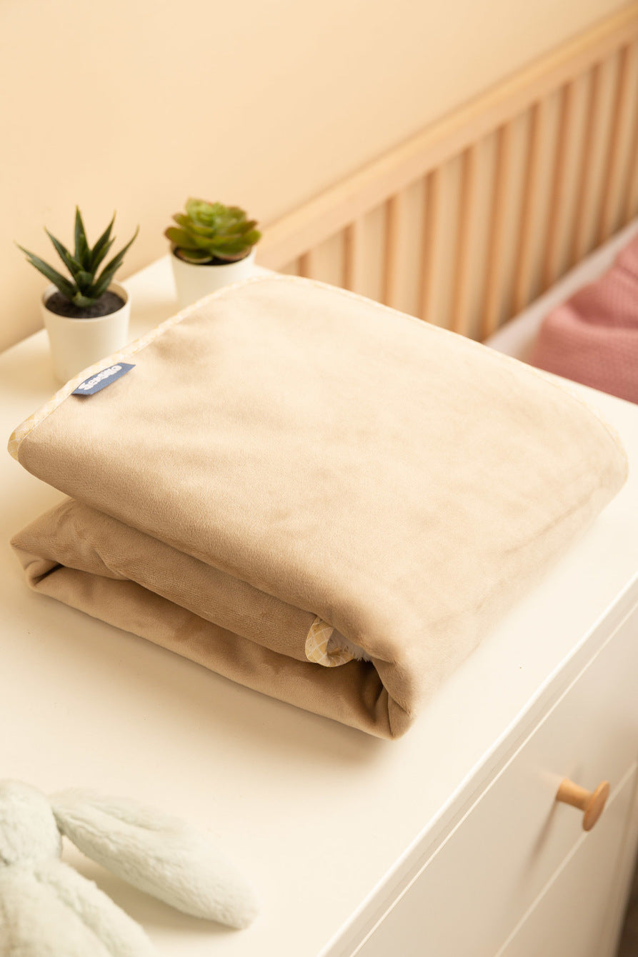 Sensillo Baby Plush Fleece Blanket 100x80 cm -  Dark Beige
