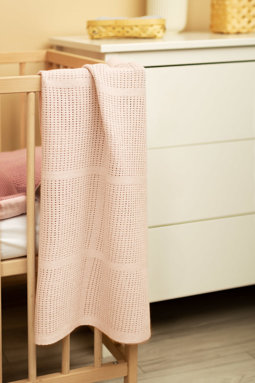 Sensillo Baby Openwork Cellular Blanket 110x70 cm -  Pink