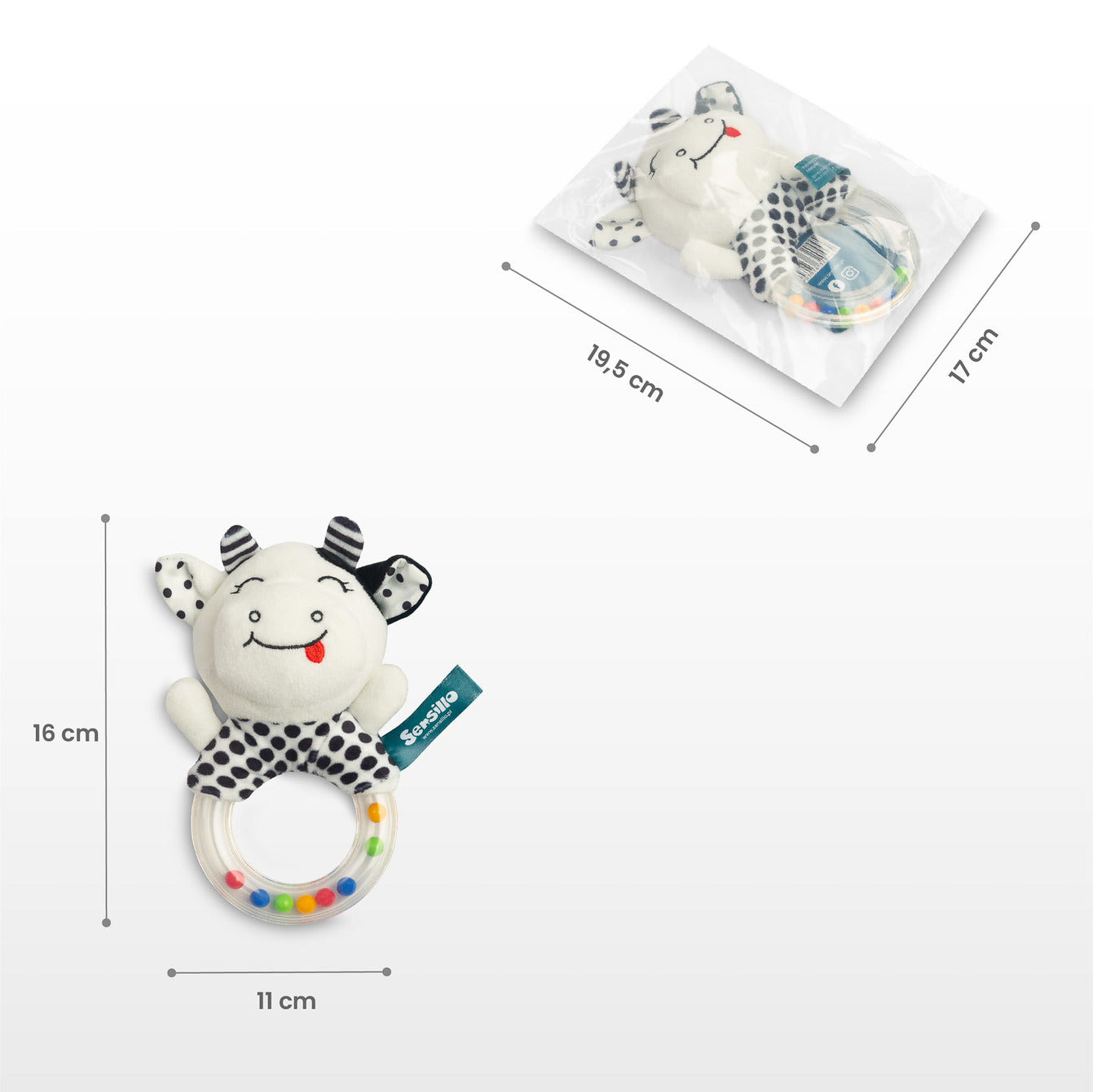 Sensillo Black&White Rattle - Teddy