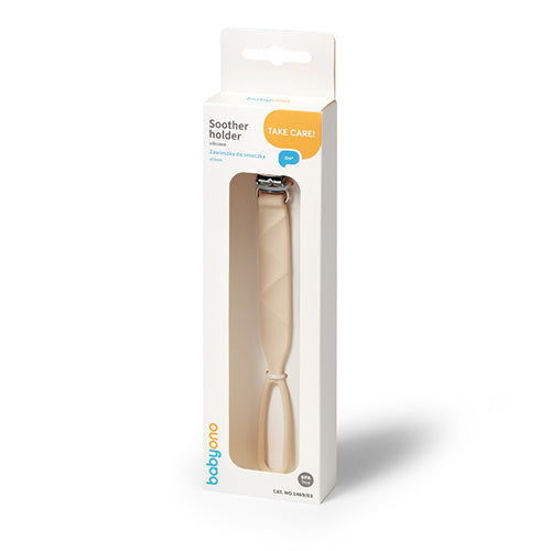 Babyono Silicone Soother Clip Ribbon - Beige