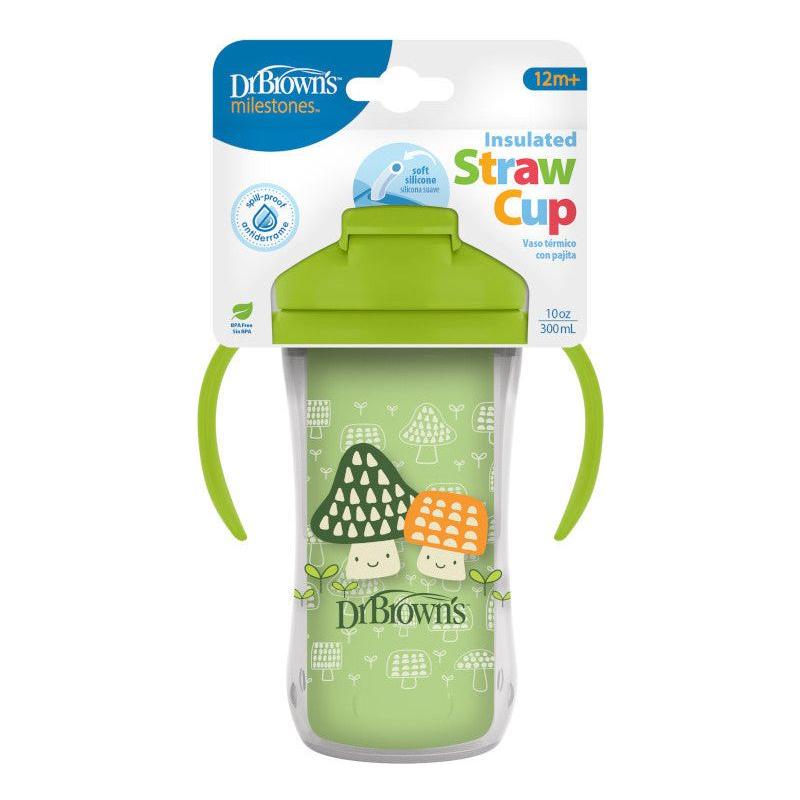 Dr. Brown’s Insulated Sippy Straw Cup with Handles 300 ml – 12m+ - Green - Baby Essentials