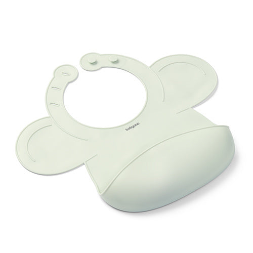 Babyono Silicone Bib With Pocket And Adjustment Lock 6m+ - Mint