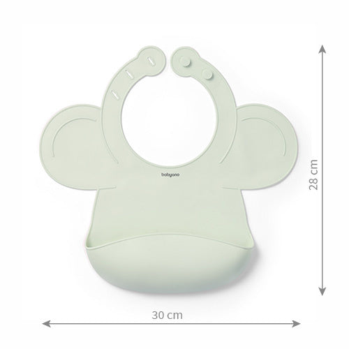 Babyono Silicone Bib With Pocket And Adjustment Lock 6m+ - Mint