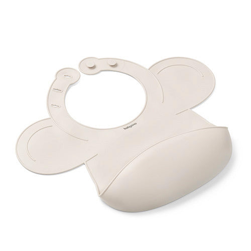 Babyono Silicone Bib With Pocket And Adjustment Lock 6m+ - Beige