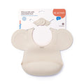 Babyono Silicone Bib With Pocket And Adjustment Lock 6m+ - Beige