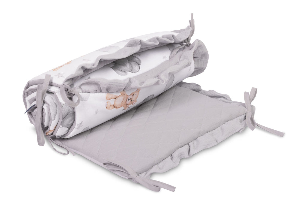 Sensillo Muslin Cot Bumper - Teddy - Baby Essentials
