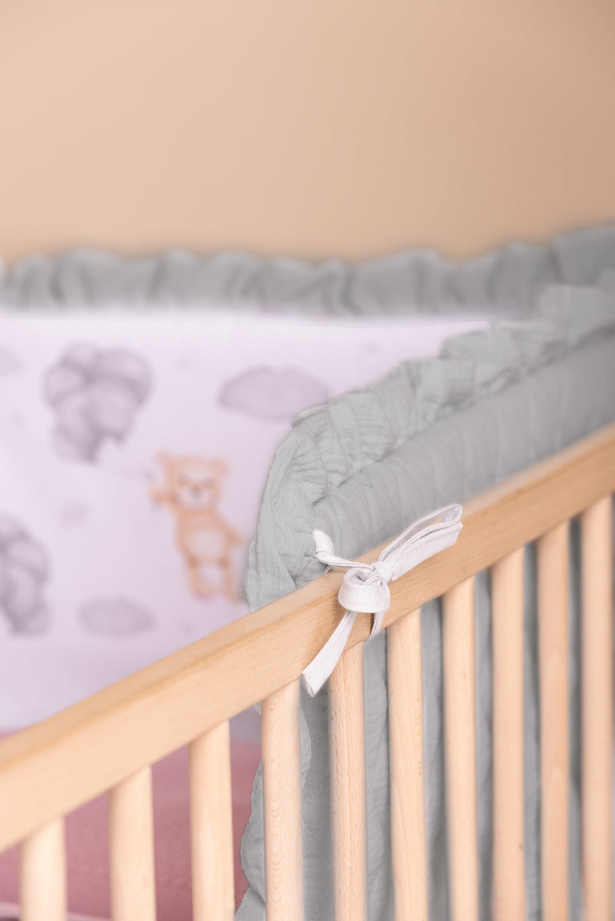 Sensillo Muslin Cot Bumper - Teddy - Baby Essentials
