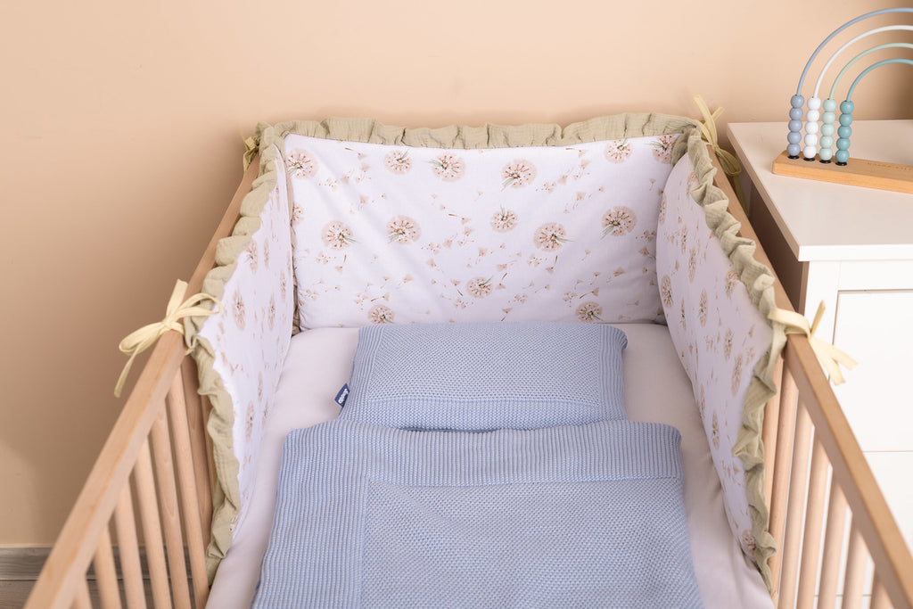 Sensillo Muslin Cot Bumper - Dandelion - Baby Essentials