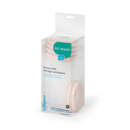 Babyono Food & Breast Milk Storage Containers 200 ml 4 pcs