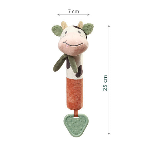 Babyono Cow Bingo Squeaker Toy with Teether 6m+