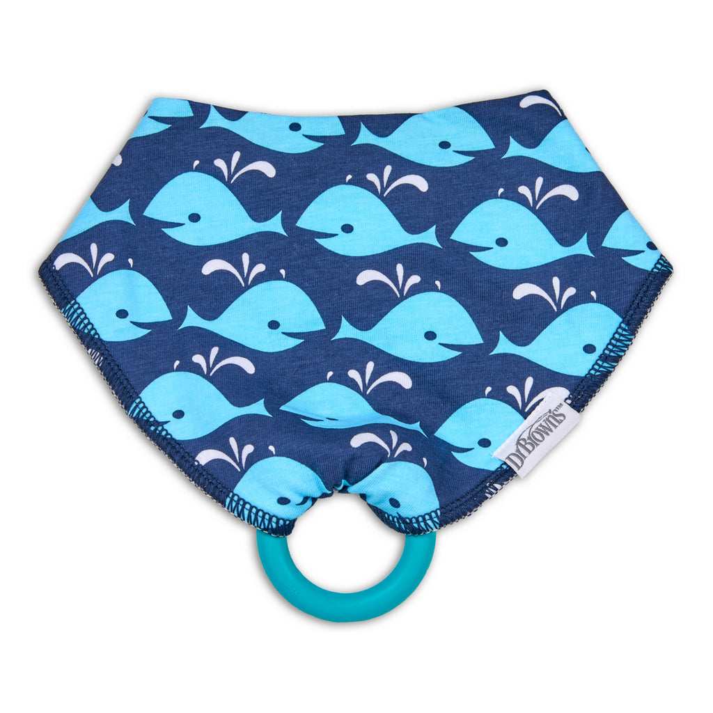 Dr Brown's Teething Bandana Bib 3m+ - Whales