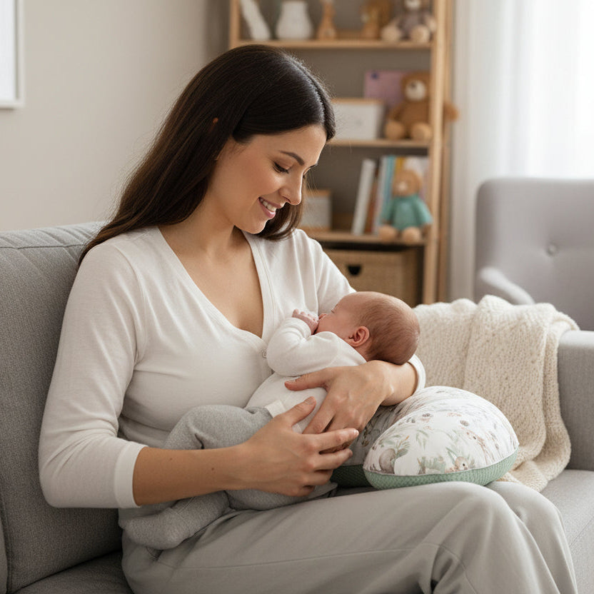Sensillo Cotton Nursing Pillow - Mint Deer