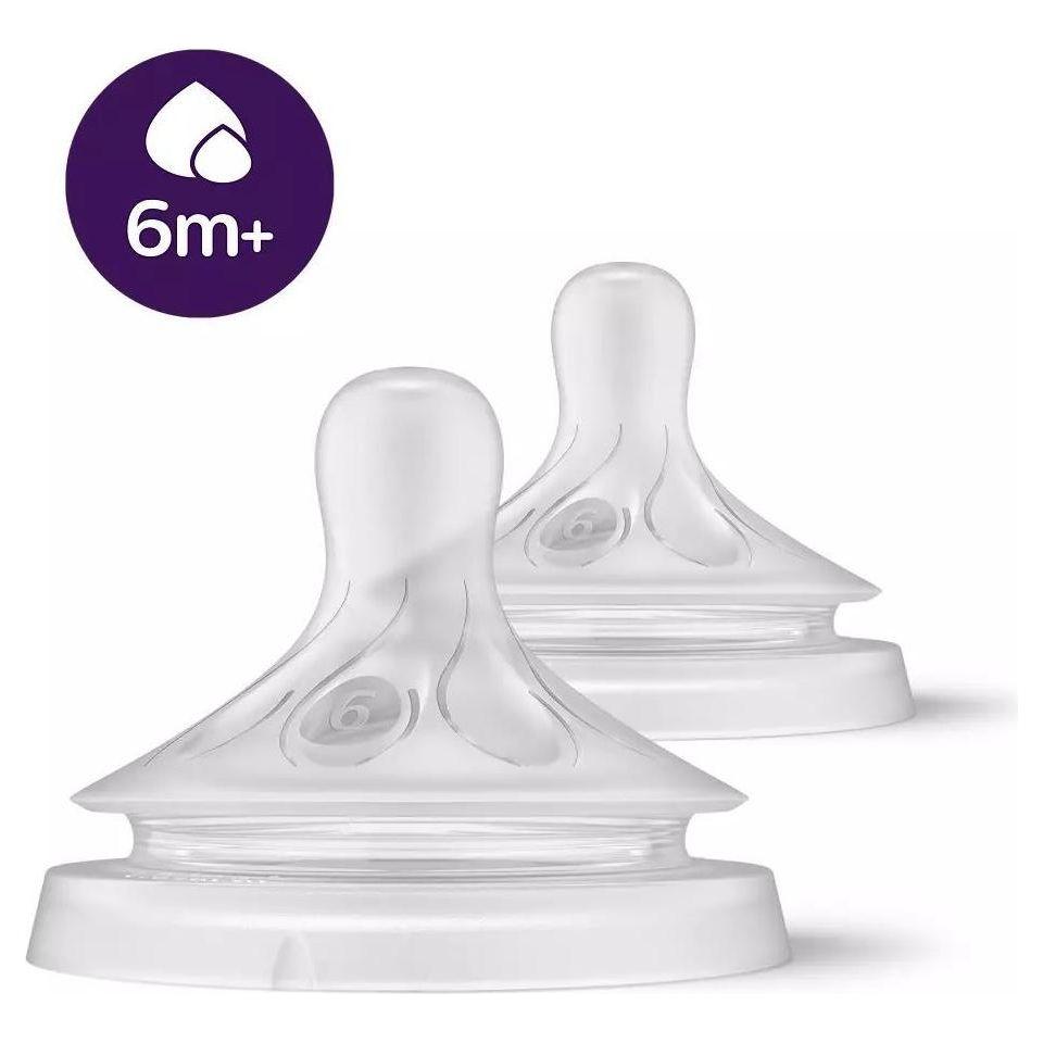 Philips Avent Natural Response Teat Thick Feed 6m+ Flow 6 - 2 pcs