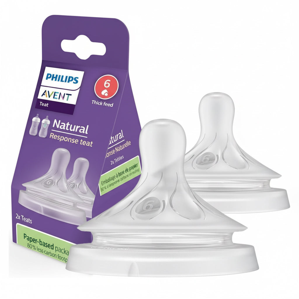 Philips Avent Natural Response Teat Thick Feed 6m+ Flow 6 - 2 pcs