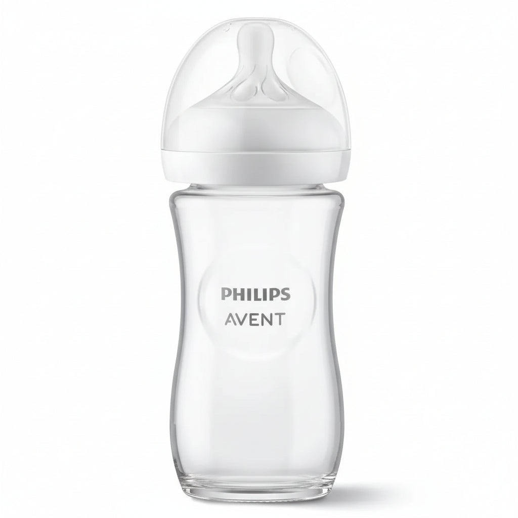 Philips Avent baby bottle on a white background