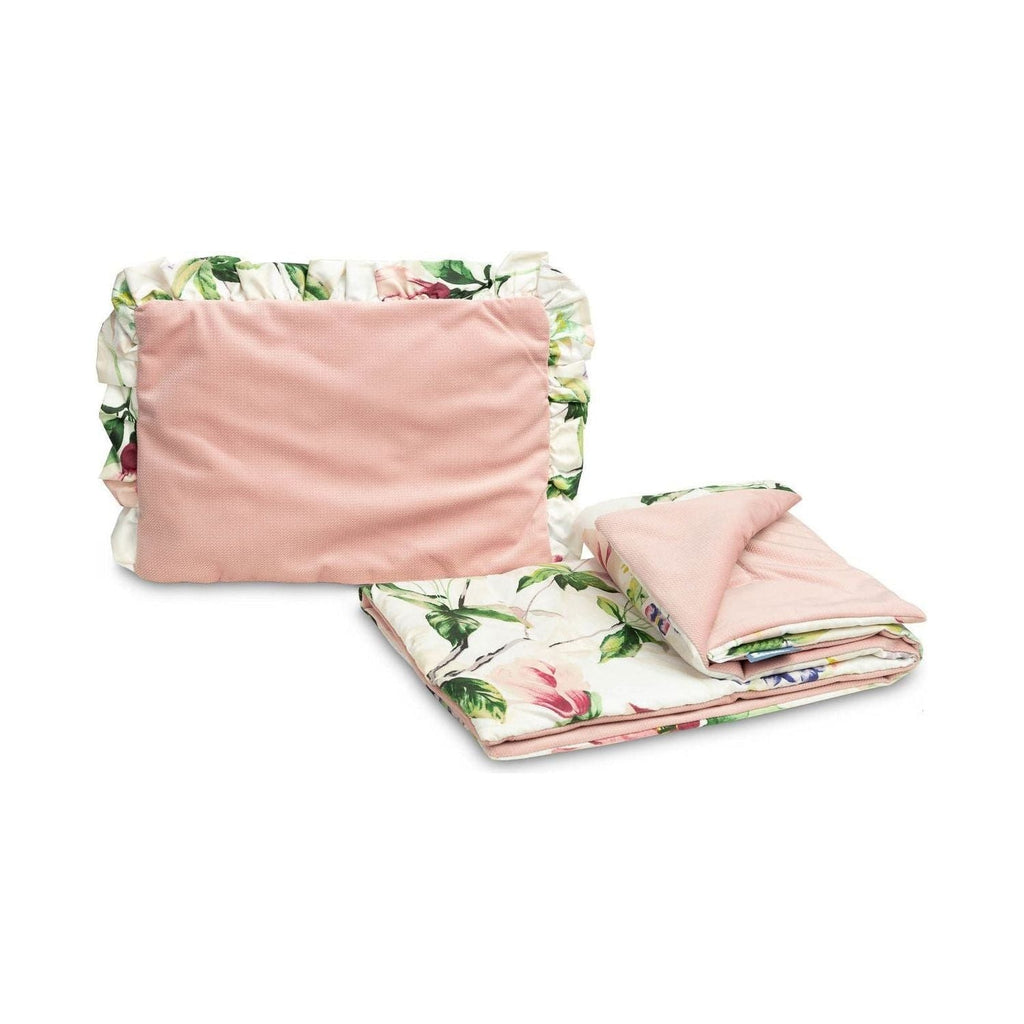 Sensillo Velvet Pram Duvet & Pillow Set - Magnolia - Baby Essentials