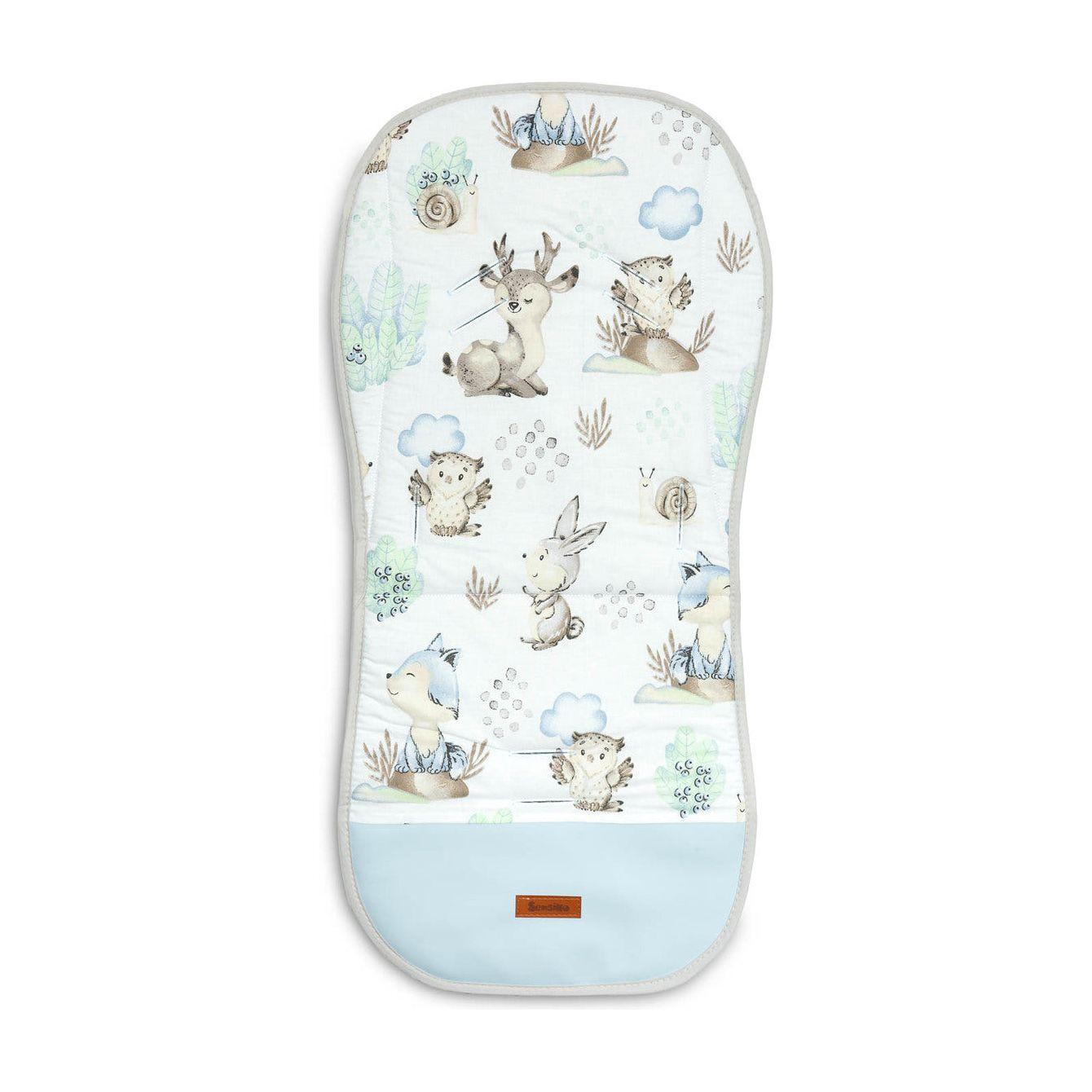Sensillo Velvet Stroller Liner - Blue Animals