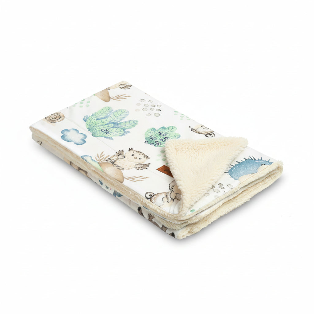 Sensillo Baby Teddy Borg Fleece Blanket -  Blue Animals