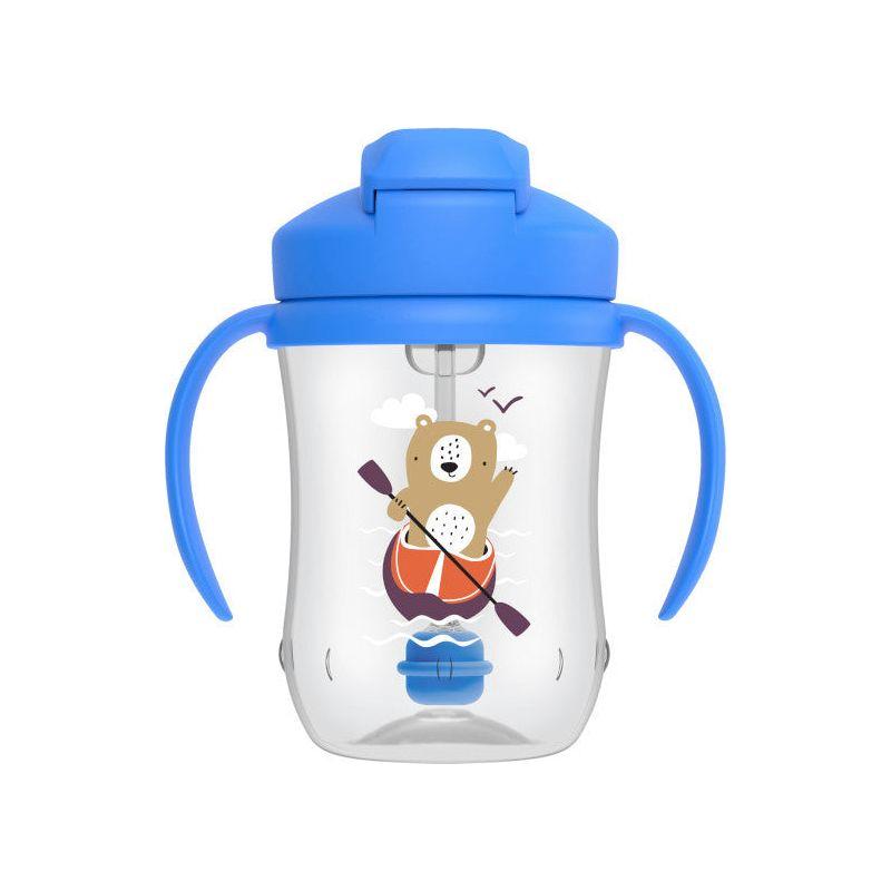 Dr. Brown’s First Straw Cup with Weighted Straw – 270 ml – 6m+ Blue Bear - Baby Essentials