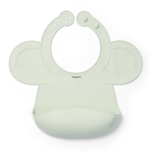 Babyono Silicone Bib With Pocket And Adjustment Lock 6m+ - Mint